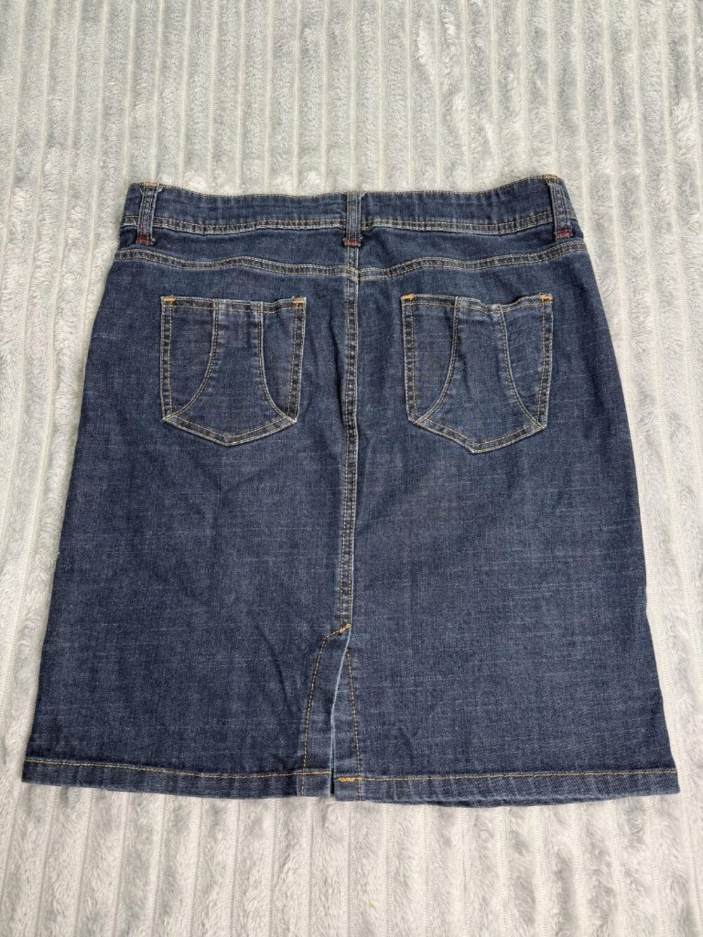Wrangler Denim A-Line Jean Skirt Womens 10 Blue Knee Length Pockets Western Chic - Picture 11 of 11